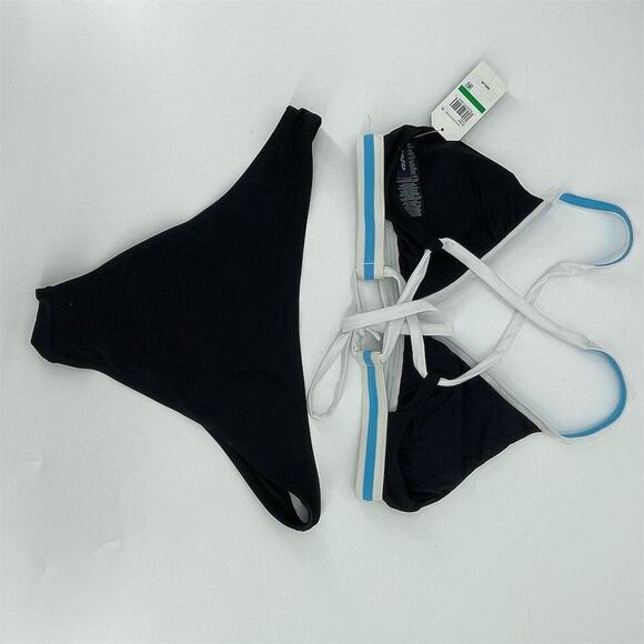 Nautica Women's Bikini Set Size Large Blue Cross-Back Top & Bottom - Picture 5 of 10